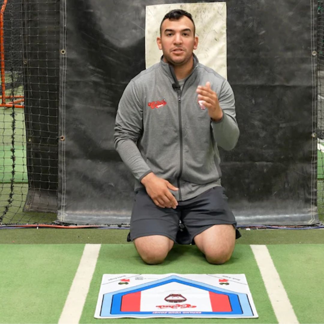 Jose Trevino show how to use the catchers mat 