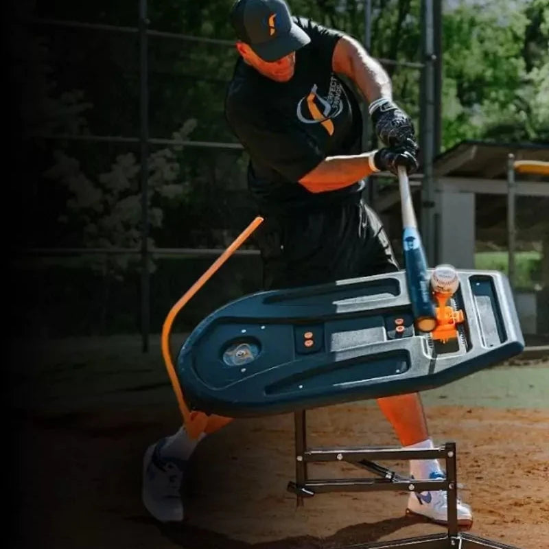 Baseball hitter practicing with Perfect Swing Trainer to improve swing mechanics and power