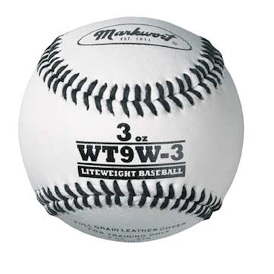 Markwort Lite Weight and Weighted White Leather Baseball