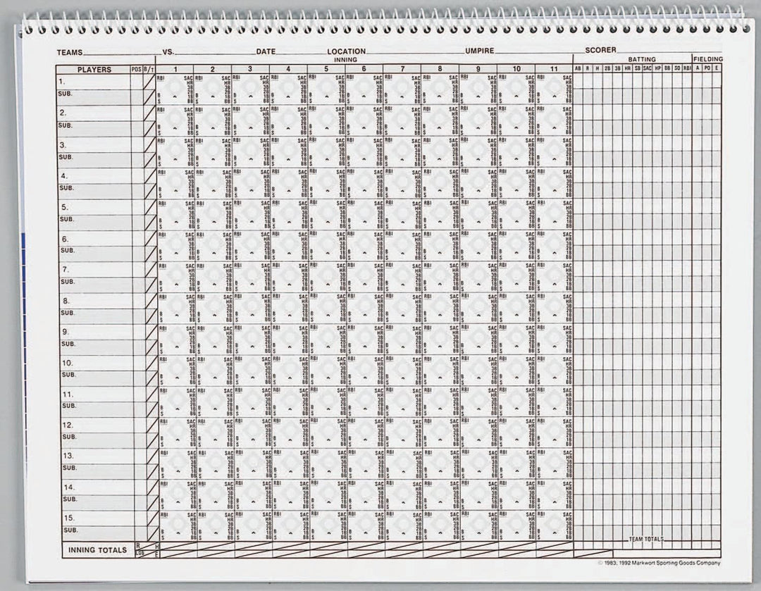 Markwort Baseball & Softball Scorebook - 23 Games
