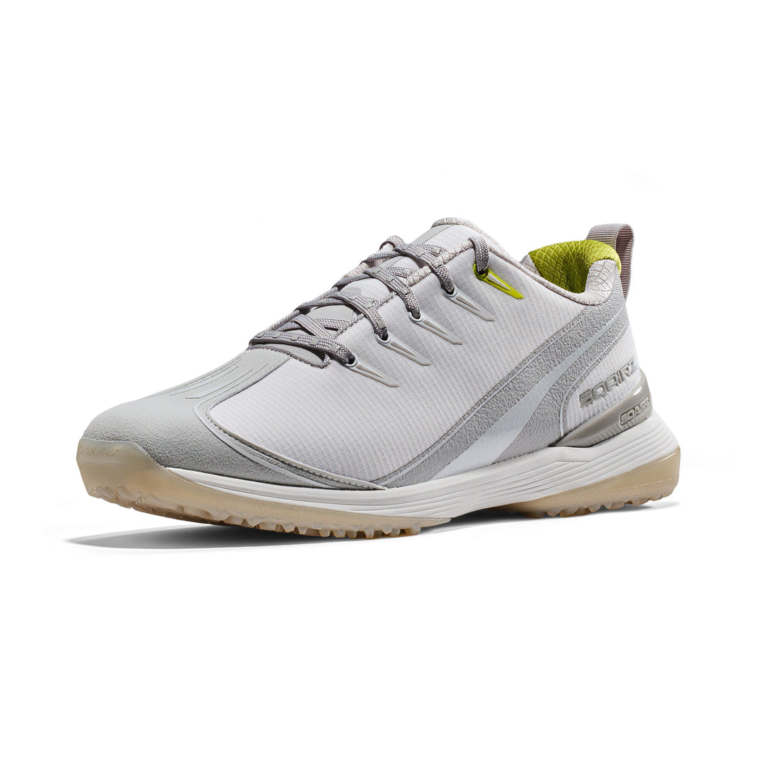 SQAIRZ GFP2 women's softball gray turf shoes in white and neon for turf fields batting cages and softball training