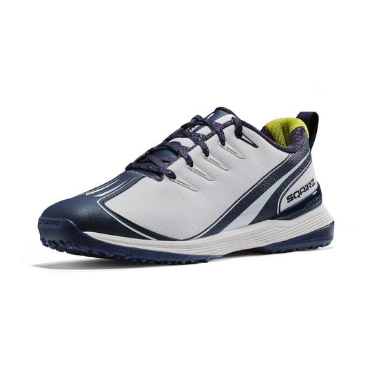 SQAIRZ GFP2 women's softball navy turf shoes in white and neon for turf fields batting cages and softball training
