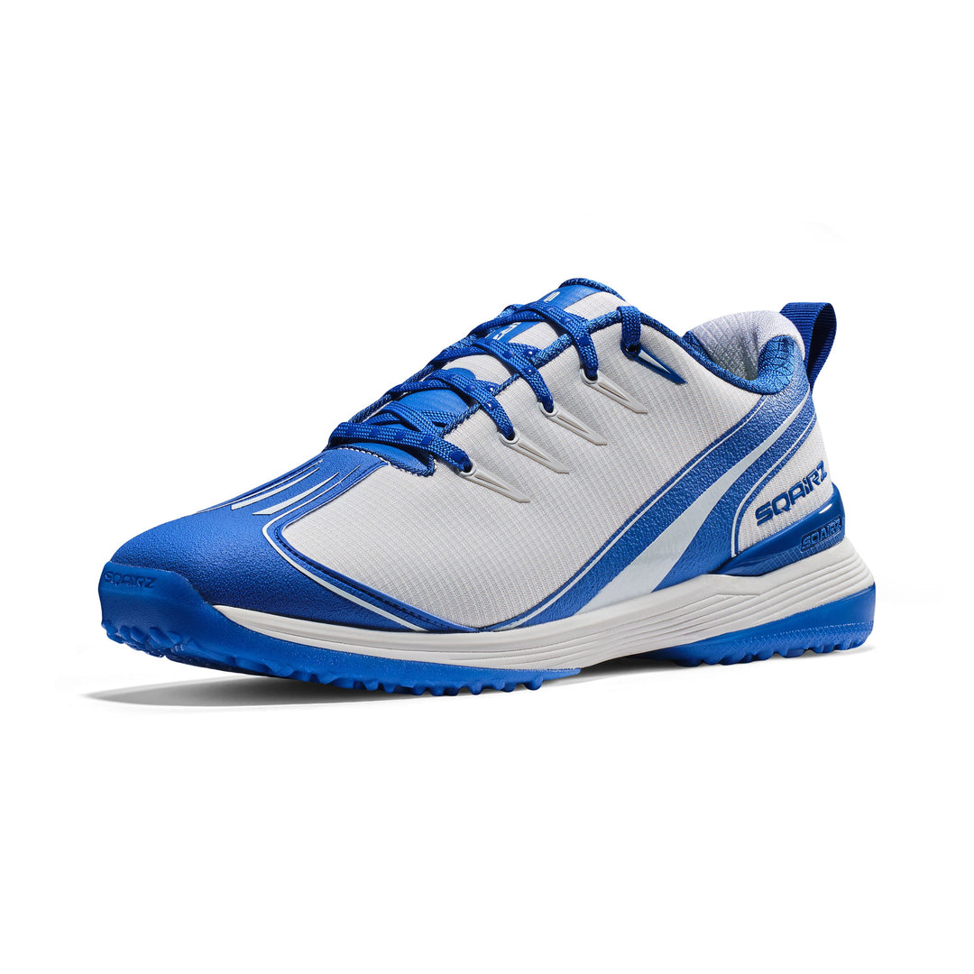Close-up of the SQAIRZ wide toe box on youth baseball and softball turf shoes, designed to provide additional room, improved comfort, and enhanced stability for young athletes.