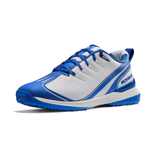 Close-up of the SQAIRZ wide toe box on youth baseball and softball turf shoes, designed to provide additional room, improved comfort, and enhanced stability for young athletes.