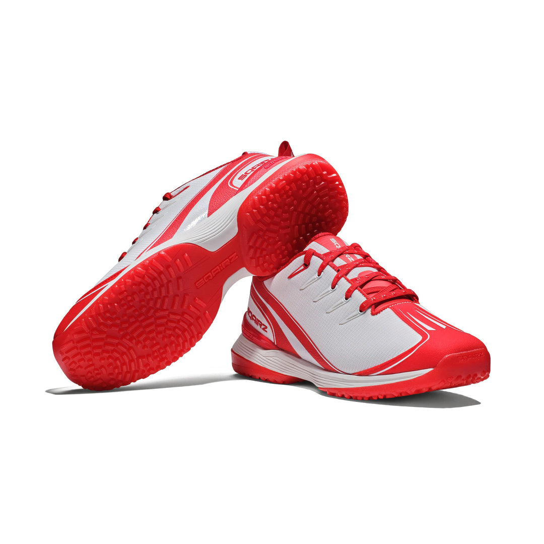 SQAIRZ red GFP2 women's softball turf shoes designed for softball practice training and game day