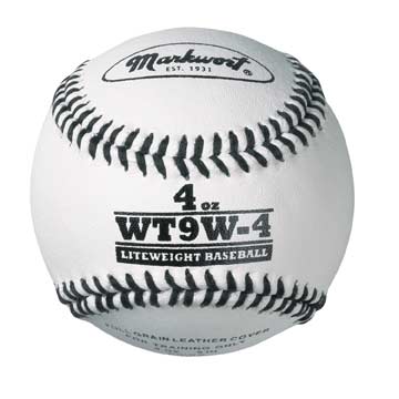 Markwort Lite Weight and Weighted White Leather Baseball