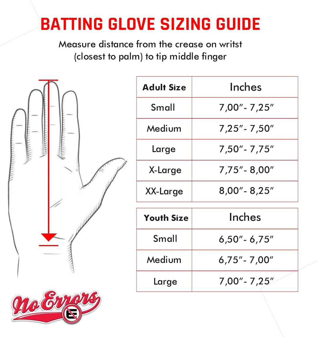 Softball and baseball batting glove measurement