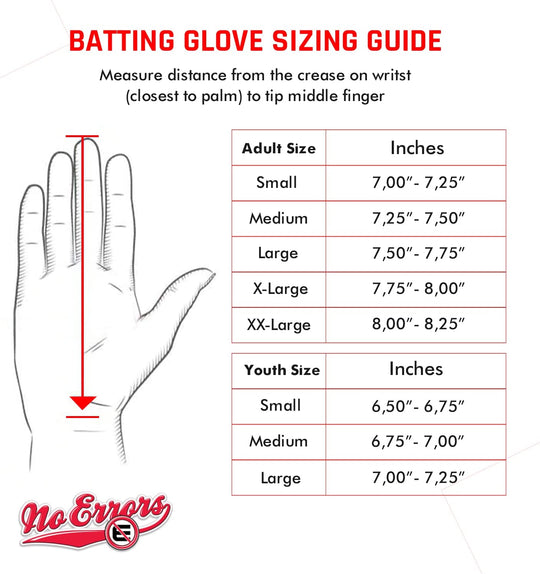 Softball and baseball batting glove measurement