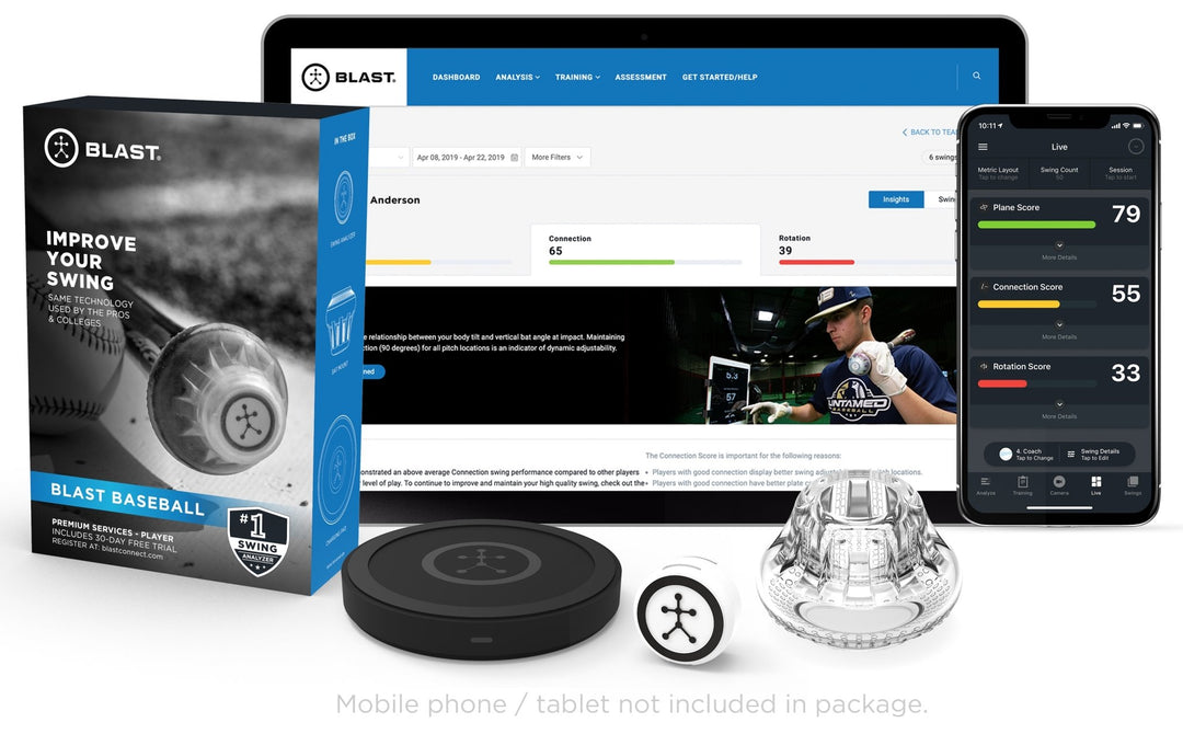 Analyseur de swing de baseball Blast - Améliorez votre swing Analyseur de swing de baseball Blast - Améliorez votre swing