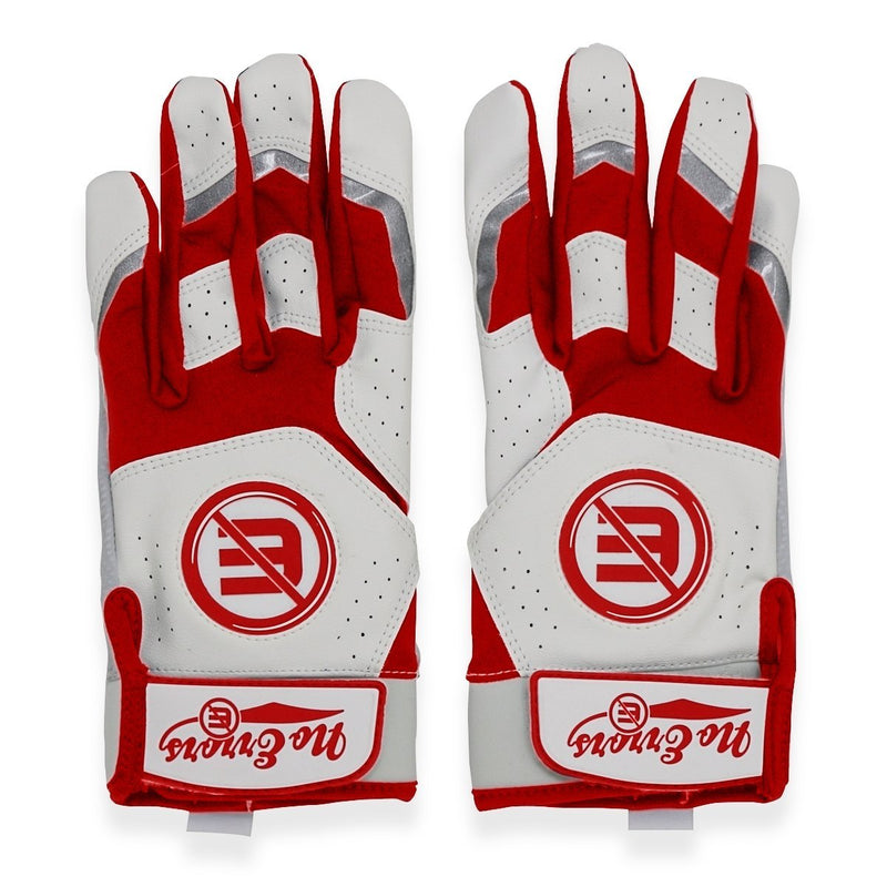 Load image into Gallery viewer, NES Batting Gloves - Prospect White/Red - No Errors Sports
